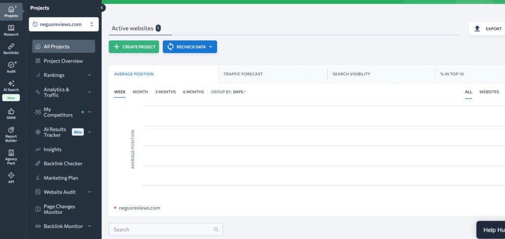 SE Ranking: Dashboard