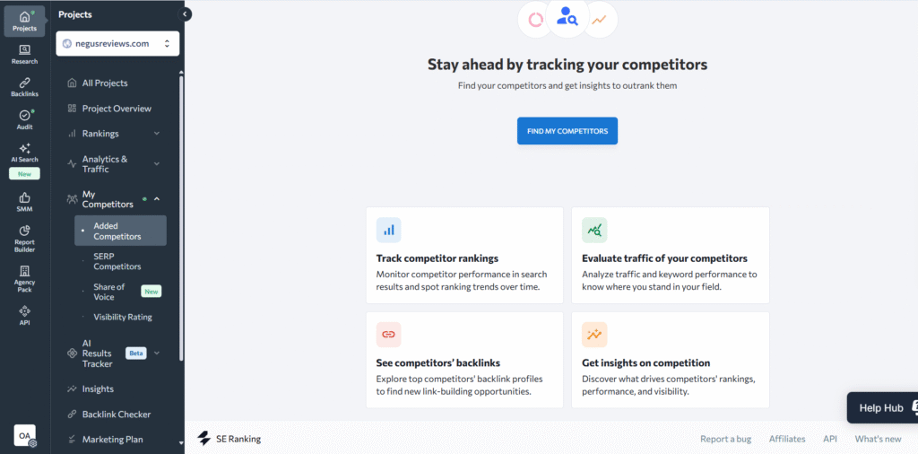 SE Ranking: Competitor Research