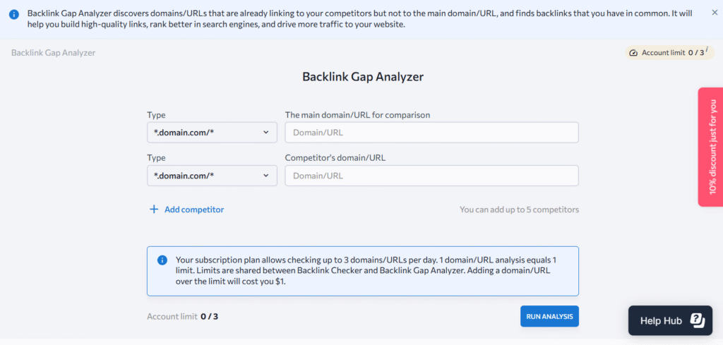 SE Ranking: Backlink Gap Analyzer