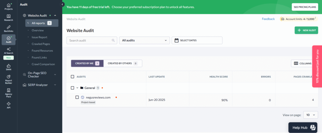 SE Ranking: Website Audit