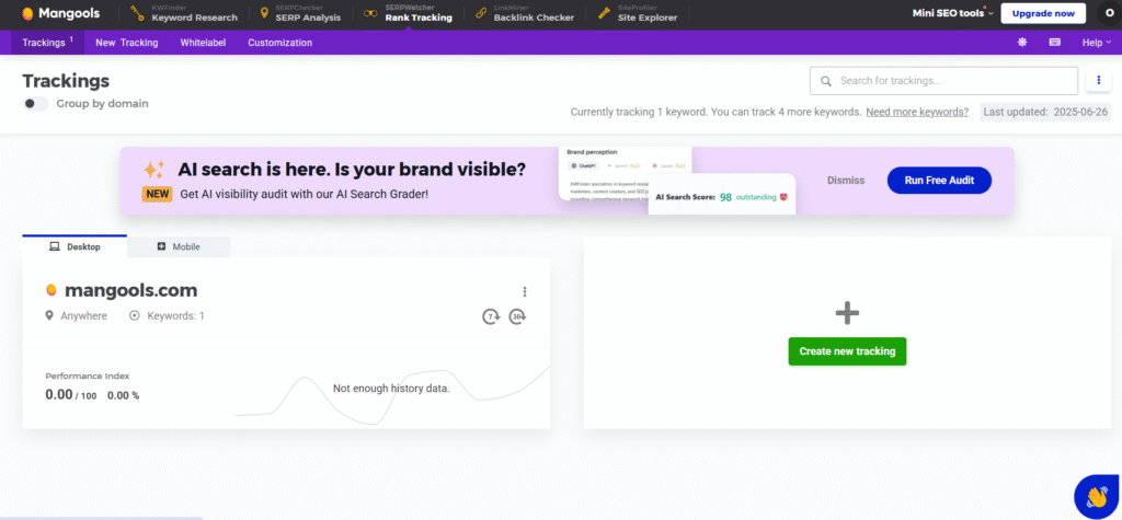 Mangools: Rank Tracking